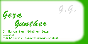 geza gunther business card