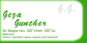 geza gunther business card